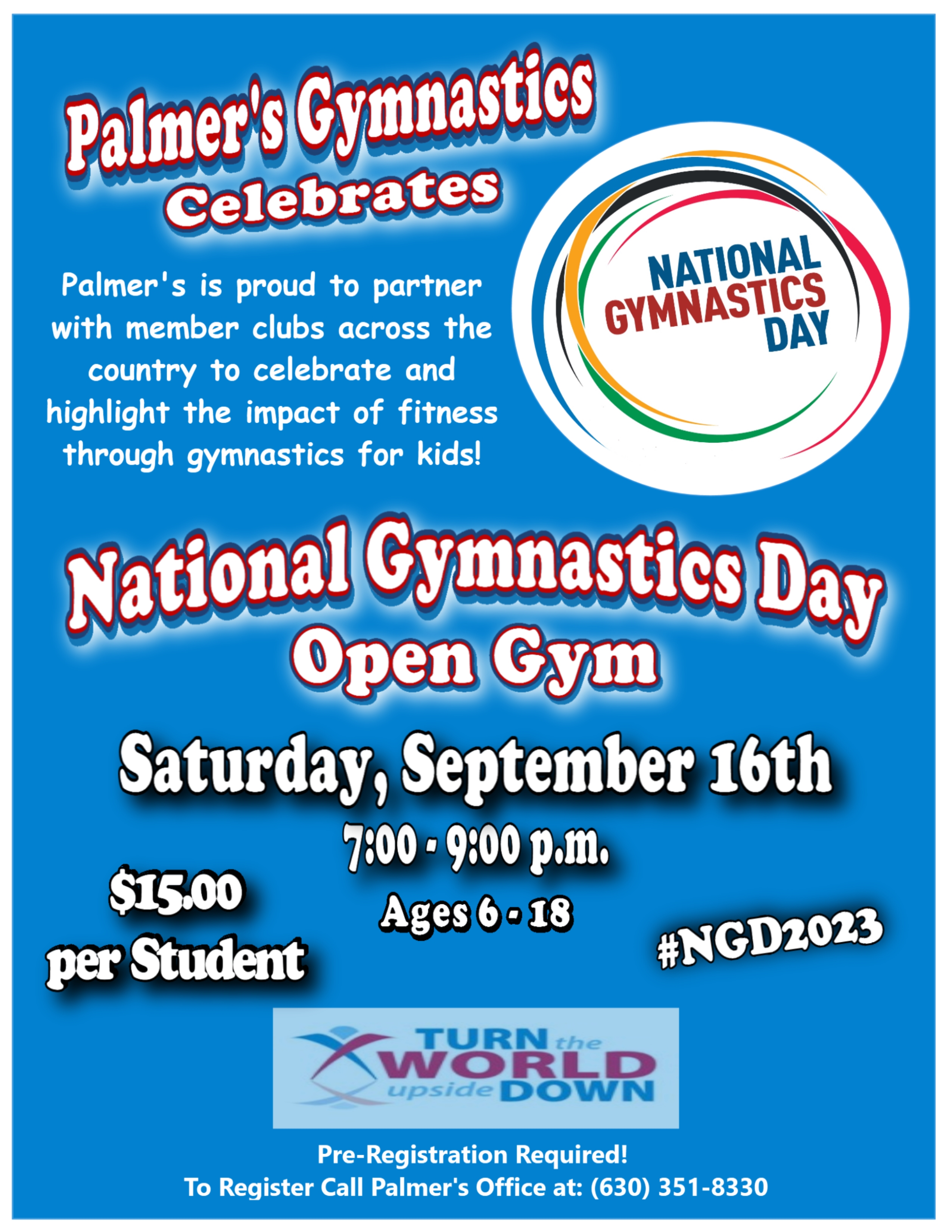 National Gymnastics Day Open Gym Sept. 16th
